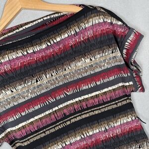 Trina Turk Knit Dress Pink Green Striped 100% Silk No Belt